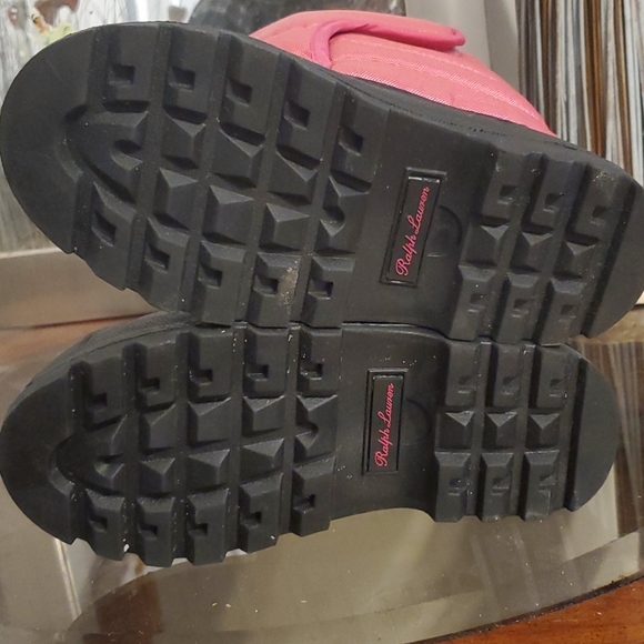 Children's Ralph Lauren Polo Kids Snow Boots Kids Sz 10 Blk/Pnk - Picture 3 of 6